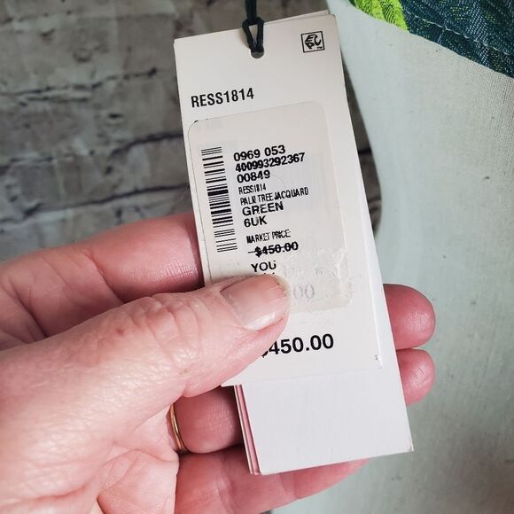 Roberta Reiner Uniqe Eclectic Palm Tree Jacquard Crop Top - Picture 6 of 7